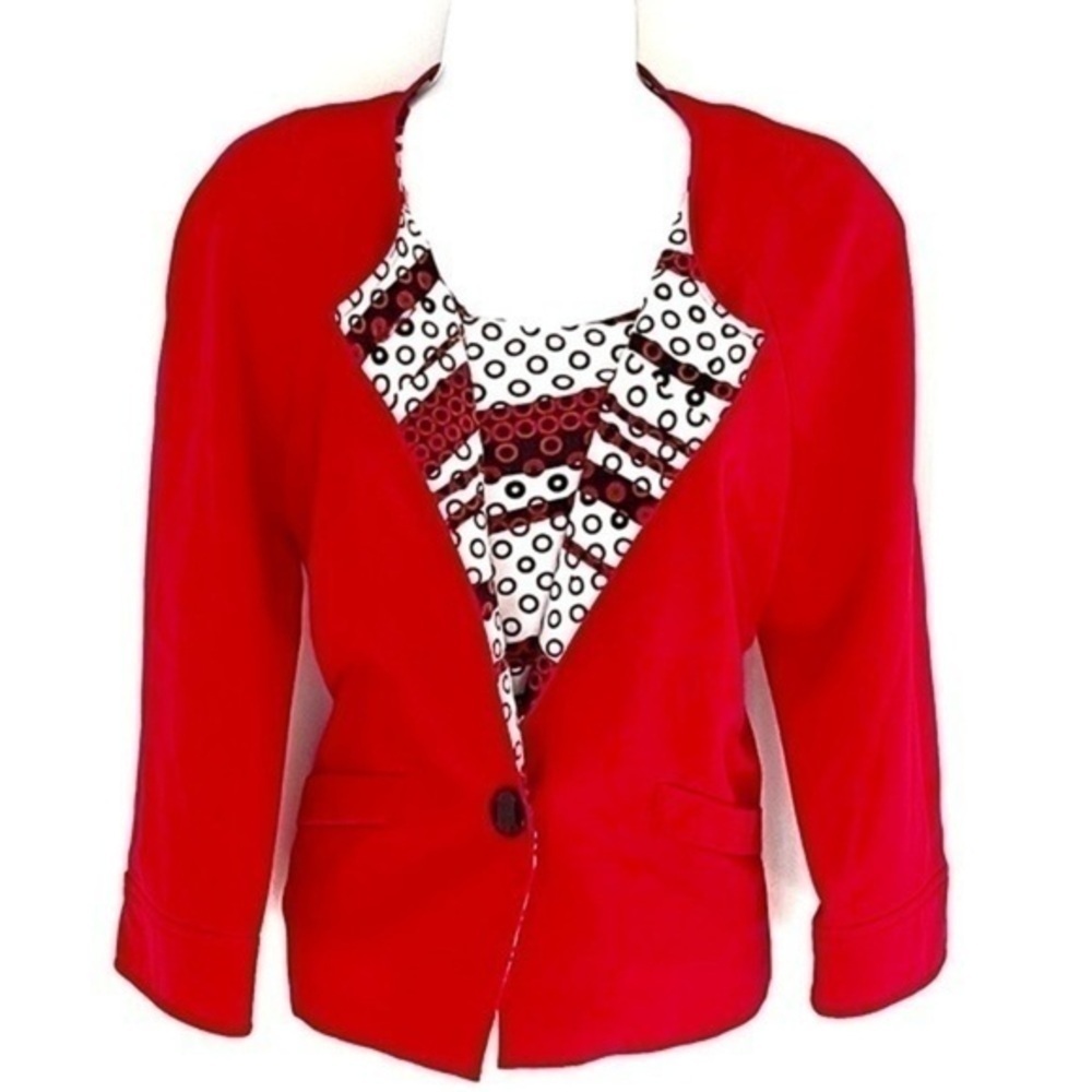 2 Items! Geometric Design Blazer & Tank Set! - Picture 4 of 6